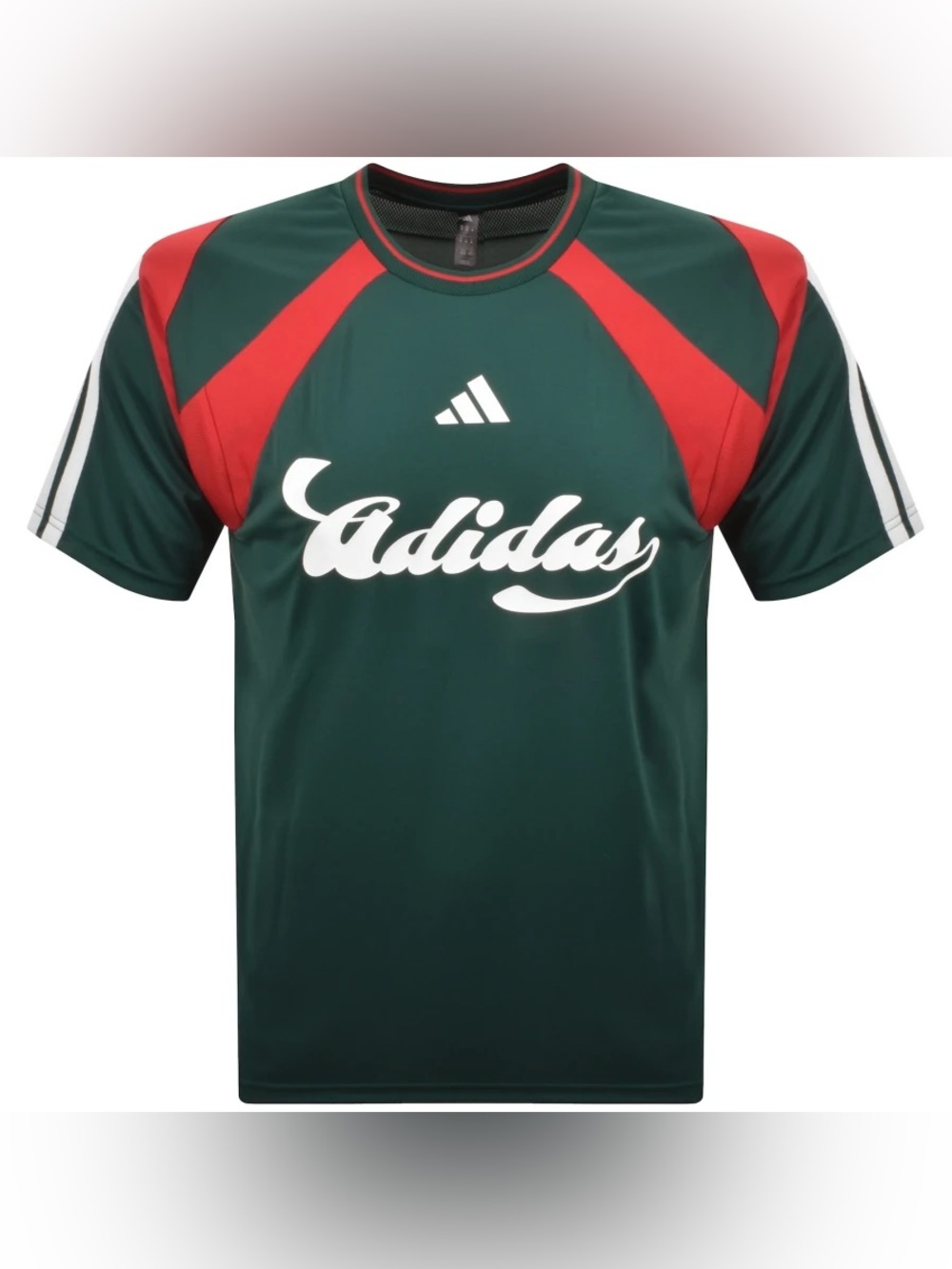 Adidas Retro Script Soccer Jersey — Green/Red — NWT